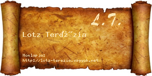 Lotz Terézia névjegykártya
